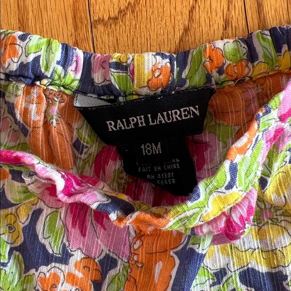 Ralph Lauren Baby Infant Multicolor Floral 100 % Cotton Pants 18 months - Picture 2 of 4